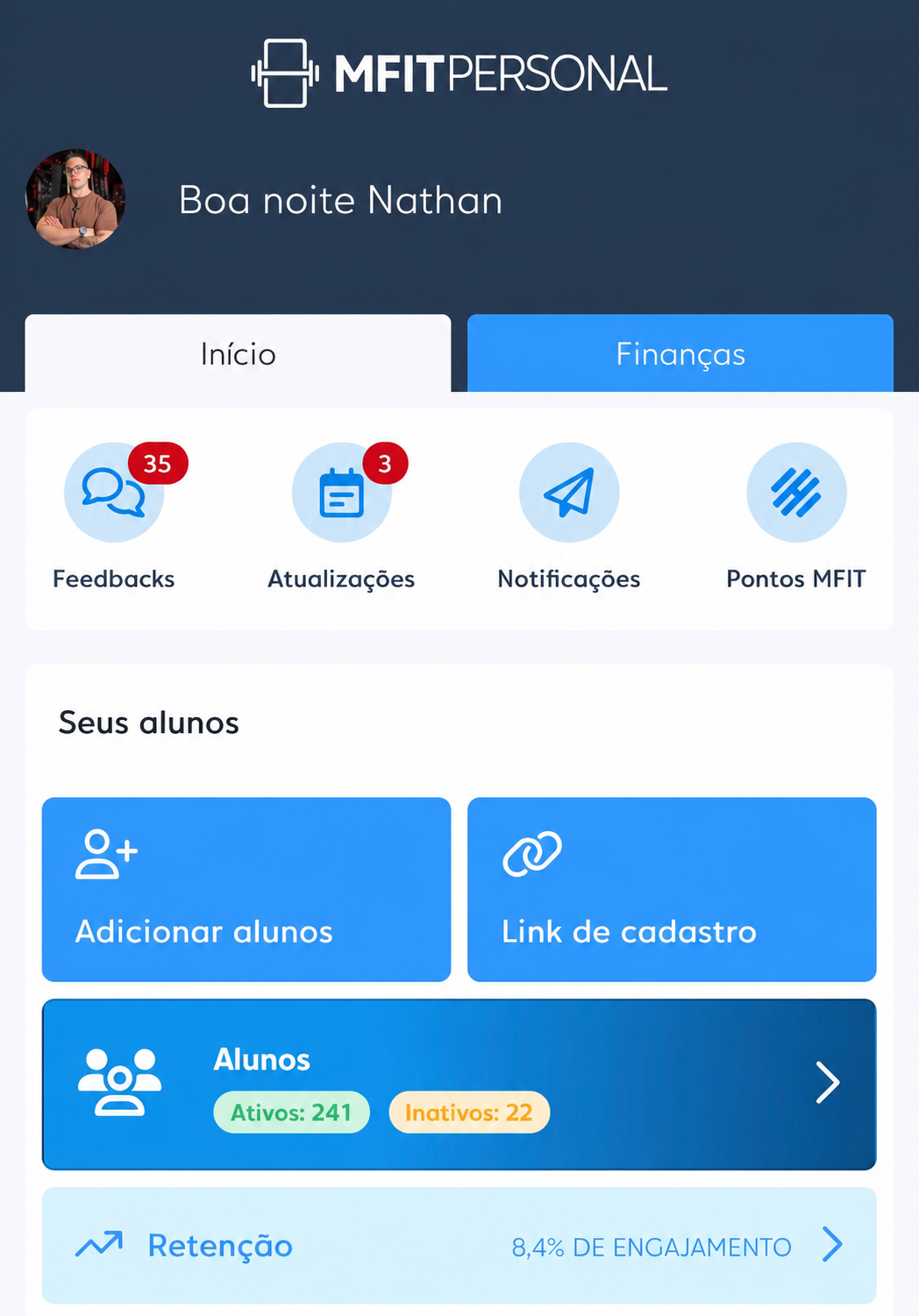 App de treino — MFit