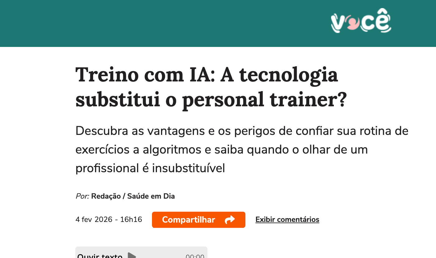 Terra — Treino com IA: a tecnologia substitui o personal trainer?